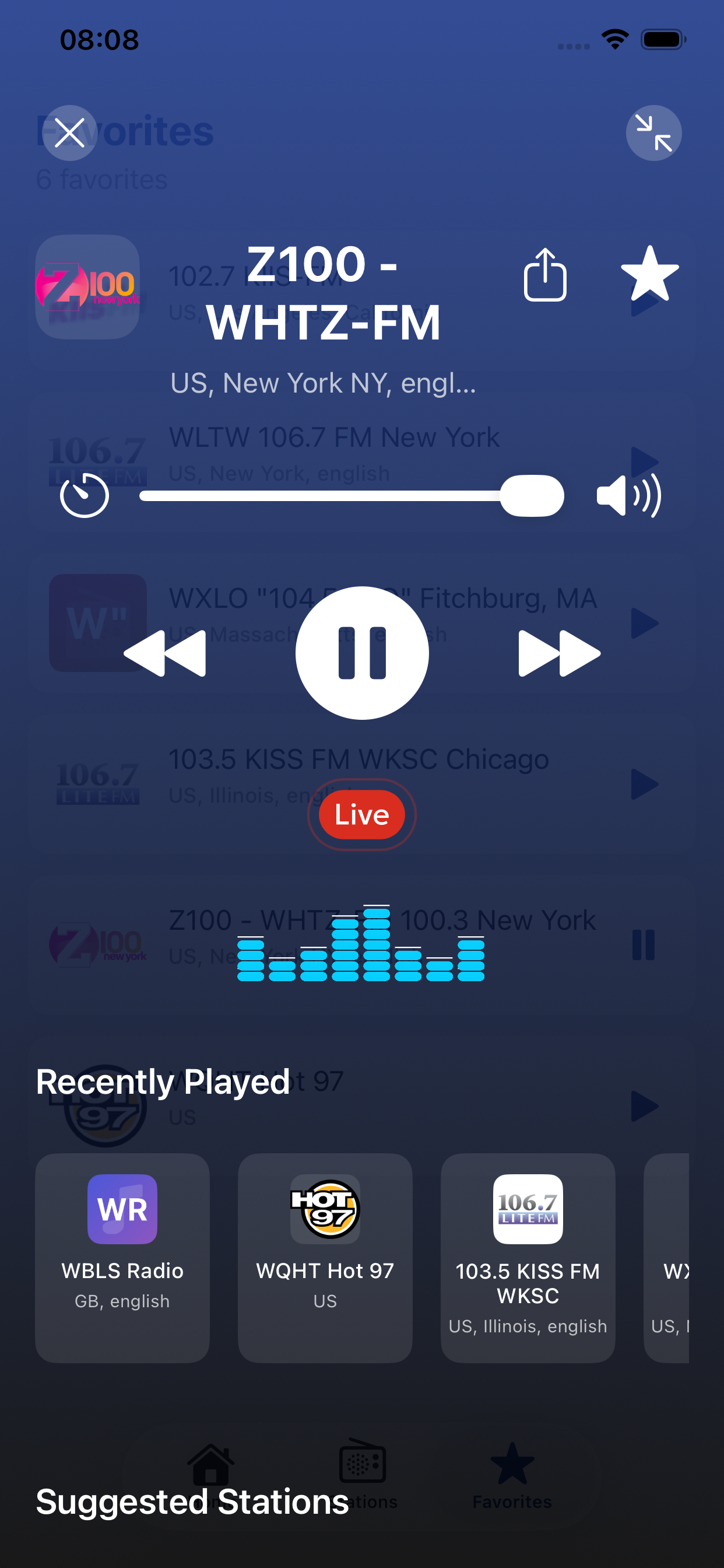 Player de rádio em primeiro plano.